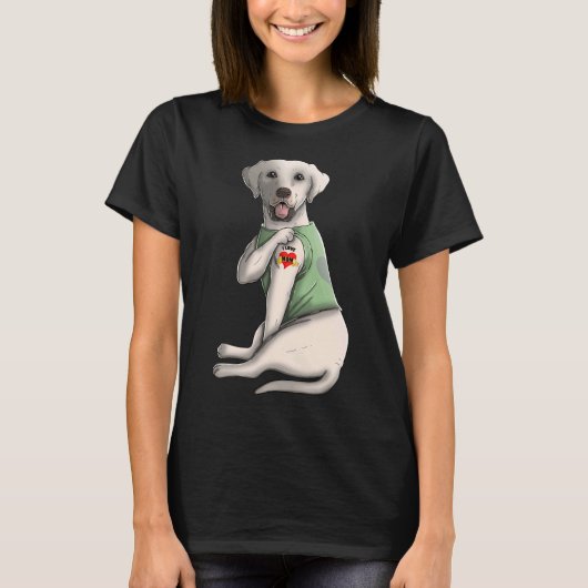 Ik hou van Mam Tattoo Labrador Moederdag T-shirt (Voorkant)