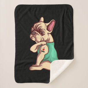 Ik hou van mam Tattoo Lover Funny French Bulldog G Sherpa Deken