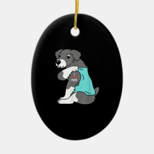 ik hou van mam tattoo schnauzer grappenmakershond keramisch ornament