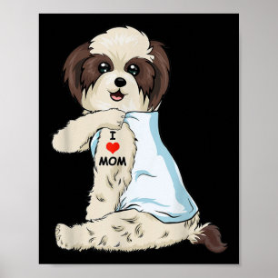 Ik hou van mam Tattoo Shih Tzu Mam Hondenliefhebbe Poster