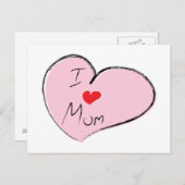 Ik hou van mama briefkaart (Voorkant / Achterkant)