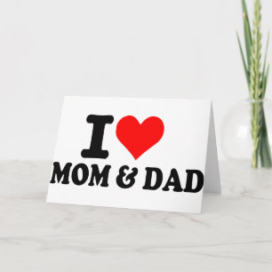 Ik hou van mama en papa feestdagen kaart