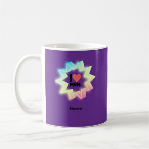 Ik hou van mama kleurrijke neonster koffiemok
