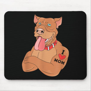 Ik hou van mama met Tattoo Pitbull Muismat