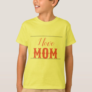 Ik hou van mama oranje geel kinder jongen t-shirt