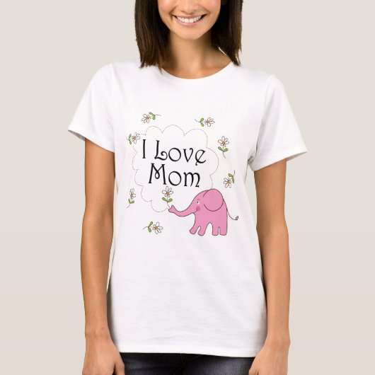 Ik hou van mama Roze Elephant T-shirt (Voorkant)