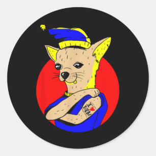 Ik hou van mama Tattoo Chihuahua Dog Mom Schattige Ronde Sticker