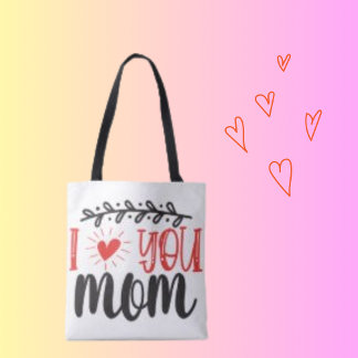 Ik hou van mama typografie eenvoudig en chique draagtas