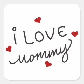 Ik hou van mama vierkante sticker