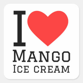 Ik hou van mango ijs vierkante sticker