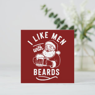 Ik hou van mannen met baarden Kerstman Kerstman bi Feestdagenkaart