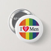 Ik hou van mannen ronde button 5,7 cm (Voorkant /achterkant)