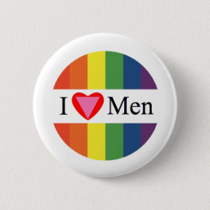 Ik hou van mannen ronde button 5,7 cm