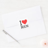 Ik hou van mannen vierkante sticker (Envelop)