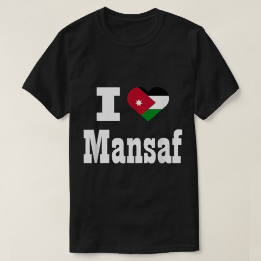 Ik hou van Mansaf foodie Jordan vlag T-shirt (Design voorkant)