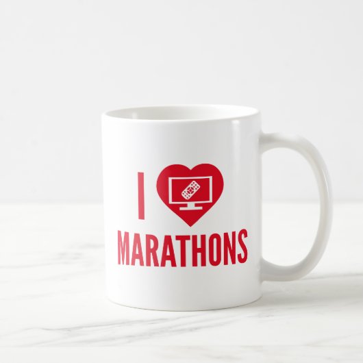 Ik hou van marathons koffiemok (Rechts)