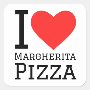 Ik hou van margherita pizza vierkante sticker