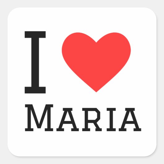 Ik hou van Maria Vierkante Sticker (Voorkant)