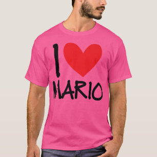 Ik hou van Mario Name Persoonlijke Mannen Guy BFF T-shirt