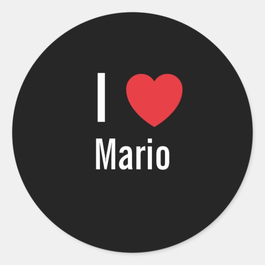 Ik hou van Mario Ronde Sticker (Voorkant)