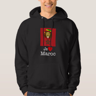 Ik hou van Marokko, Cool Morocco Leeuwen met Vlag Hoodie