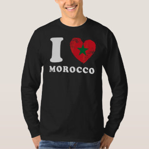 Ik hou van Marokko Hart Vlag Marokko T-shirt