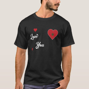 Ik hou van Marokko met de Marokkaanse vlag in het T-shirt