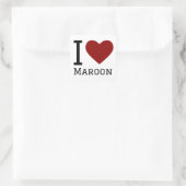 Ik hou van maroon square sticker (Tas)
