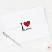 Ik hou van maroon square sticker (Envelop)