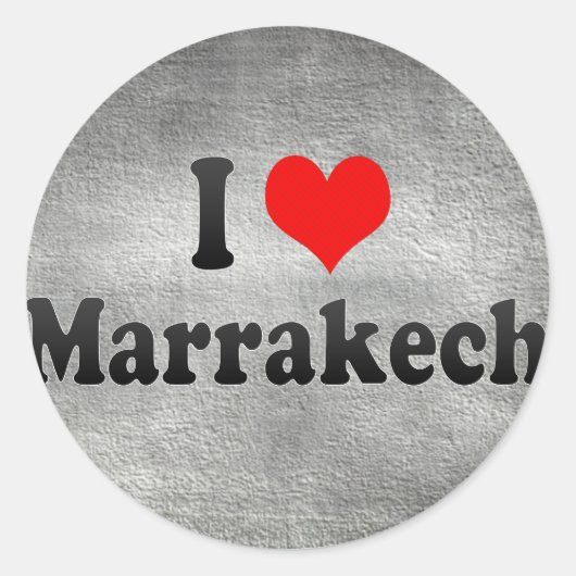 Ik hou van Marrakech, Marokko Ronde Sticker (Voorkant)