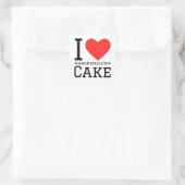 Ik hou van Marshmallow cake Vierkante Sticker (Tas)