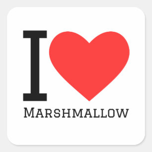 Ik hou van marshmallows vierkante sticker