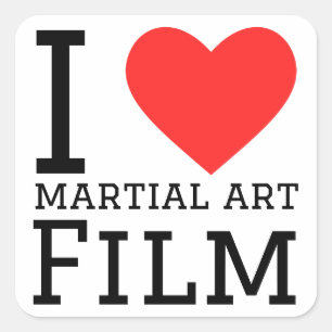 Ik hou van martial art films vierkante sticker