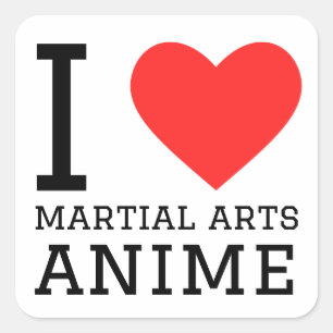 Ik hou van martial arts anime vierkante sticker