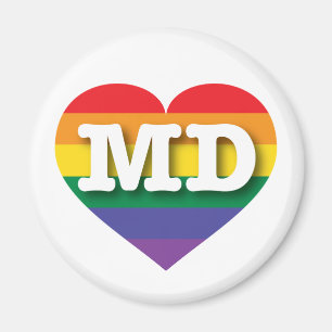 Ik hou van Maryland Gay Pride Rainbow Heart Magneet