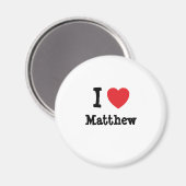 Ik hou van Matthew hart T-shirt Magneet (Voorkant / Achterkant)
