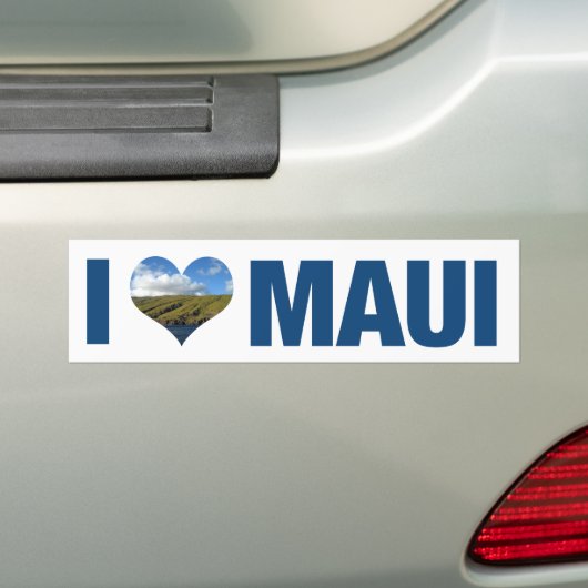 Ik hou van Maui Hawaii Cute Hawaiian Bumpersticker (Op auto)