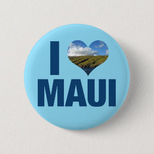 Ik hou van Maui Hawaii Cute Hawaiian Fotografie Ronde Button 5,7 Cm
