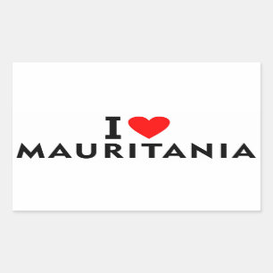 Ik hou van Mauritanië land zoals hart reizen toeri Rechthoekige Sticker