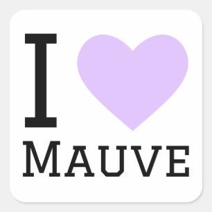 Ik hou van mauve vierkante sticker