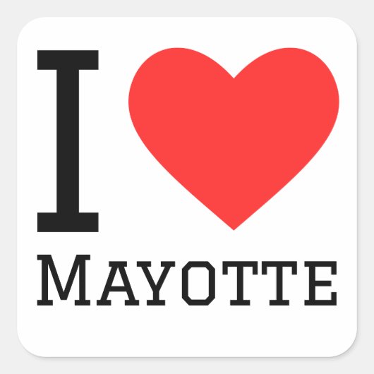 Ik hou van Mayotte Vierkante Sticker (Voorkant)
