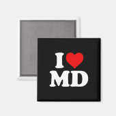Ik hou van Md Heart Maryland Magneet (Voorkant / Achterkant)
