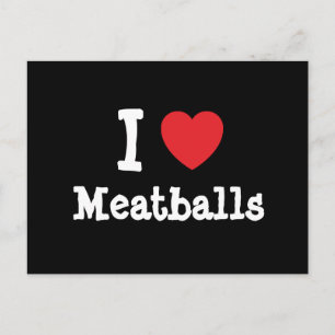 Ik hou van Meatballen hart T-Shirt Briefkaart