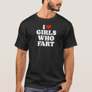 Ik hou van meisjes die grappig boerenboerengrappen t-shirt