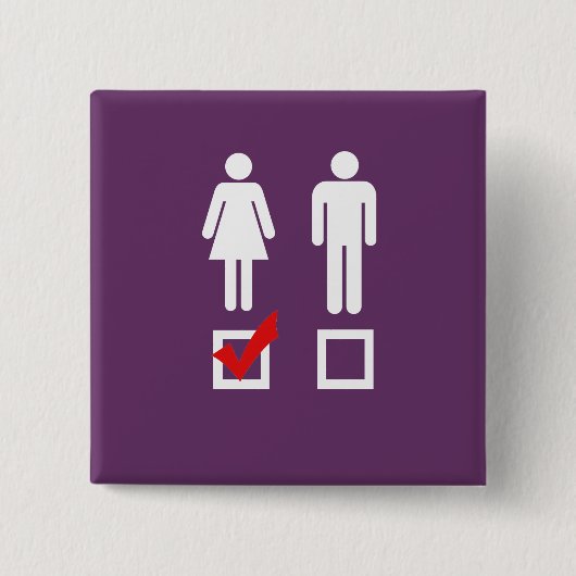 Ik hou van meisjes vierkante button 5,1 cm (Voorkant)