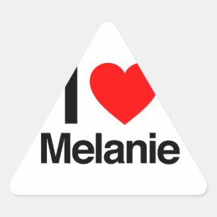 ik hou van melanie driehoek sticker