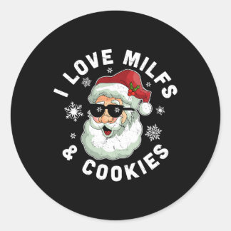 Ik hou van melk en koekjes, Naughty Santa Claus Ch Ronde Sticker