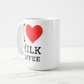 Ik hou van melk koffie koffiemok (Voorkant links)