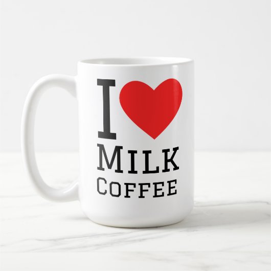 Ik hou van melk koffie koffiemok (Links)