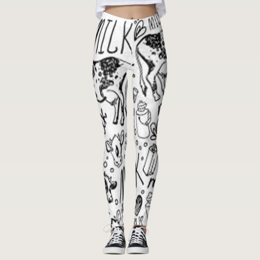 Ik hou van melk leggings (Voorkant)